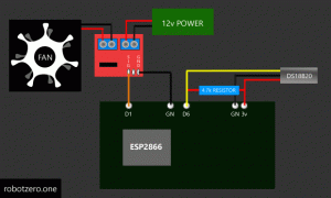 ESP8266 DS18B20 Fan Wiring