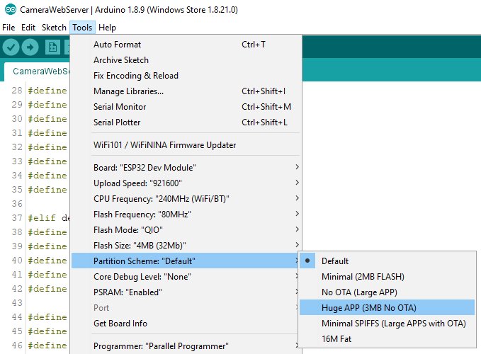 Arduino IDE Choose Partition Scheme