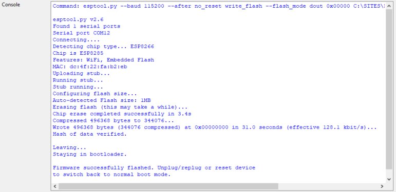 Console After Flashing Sonoff