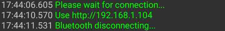 Bluetooth Serial Terminal Wi-Fi IP address