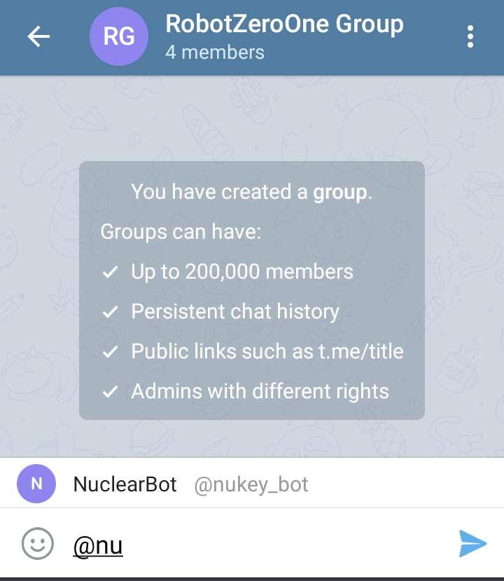 Nukey Bot Start Typing